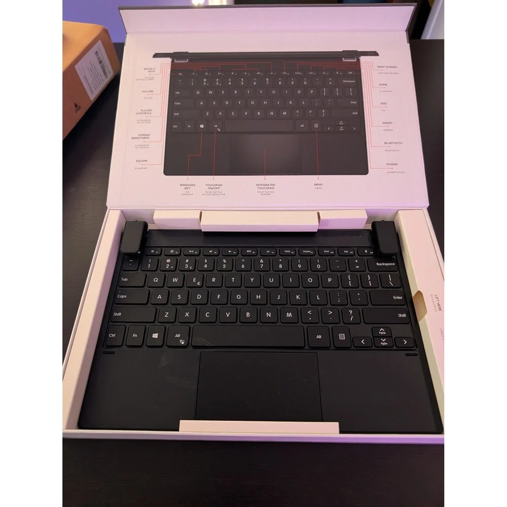 Brydge 12.3 Pro+ Wireless Keyboard Touchpad Microsoft Surface Pro 4 5 6 7 Black